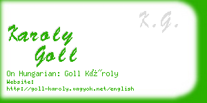 karoly goll business card